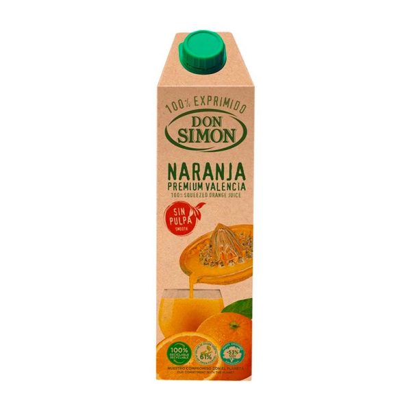 Don Simón Jugo 100% Exprimido de Naranja Sin Pulpa 1000ml